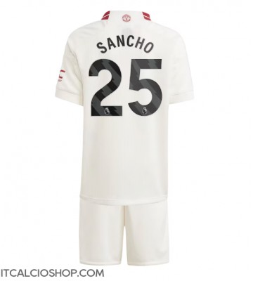 Manchester United Jadon Sancho #25 Terza Maglia Bambino 2023-24 Manica Corta (+ Pantaloni corti)